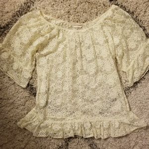 Lace bell sleeve top